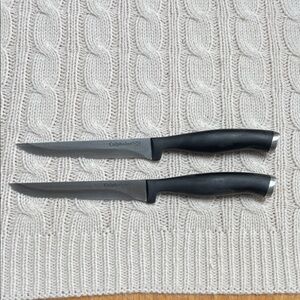 Calphalon Black Handle Serrated Steak Knife Pair